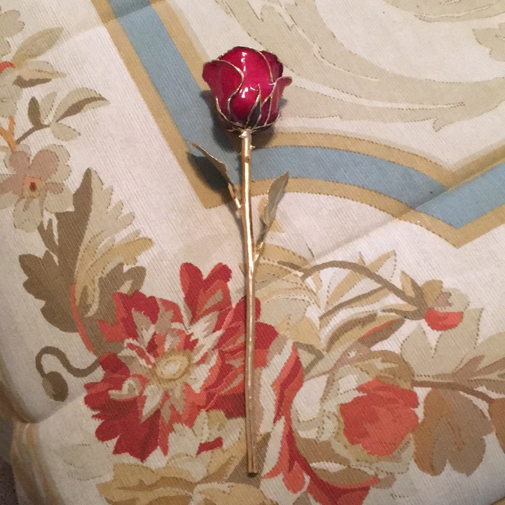 A gold plated Single red rose 🌹.